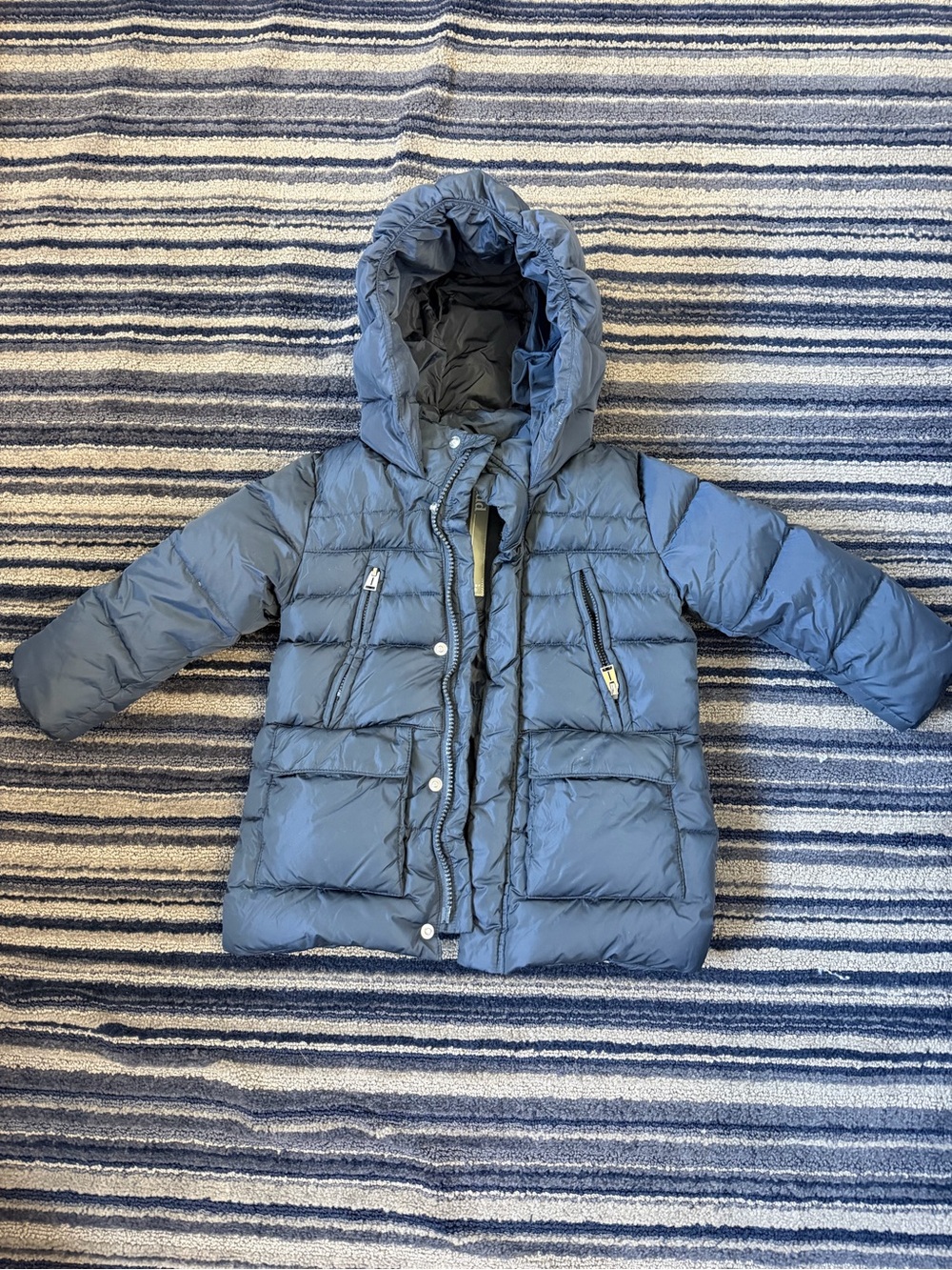 Sam Kids Navy Hooded down puffer jacket